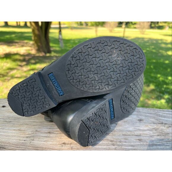 Birkenstock Laramie Black Natural Leather COMBAT Wingtip Boots - Picture 4 of 4